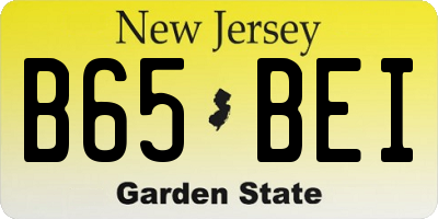 NJ license plate B65BEI