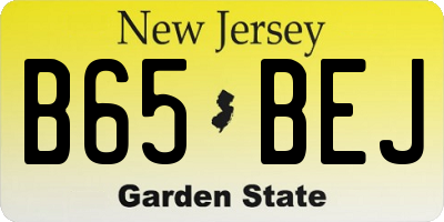 NJ license plate B65BEJ