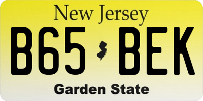 NJ license plate B65BEK