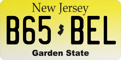 NJ license plate B65BEL
