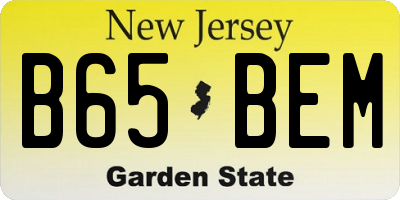 NJ license plate B65BEM