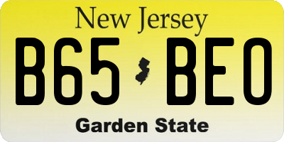 NJ license plate B65BEO