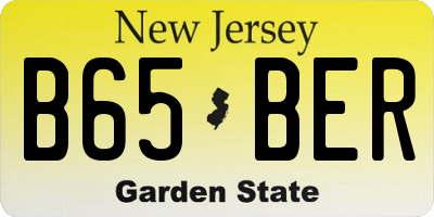 NJ license plate B65BER