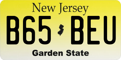 NJ license plate B65BEU