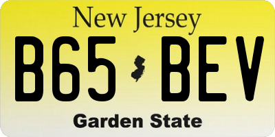 NJ license plate B65BEV