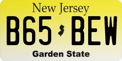 NJ license plate B65BEW