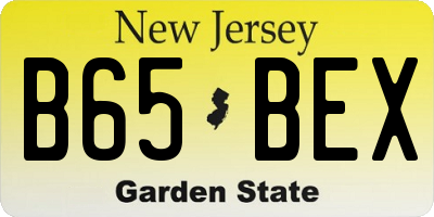 NJ license plate B65BEX