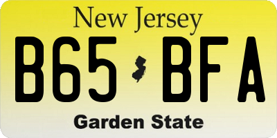 NJ license plate B65BFA