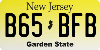 NJ license plate B65BFB