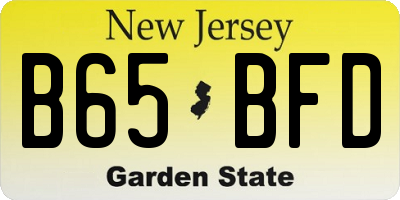 NJ license plate B65BFD