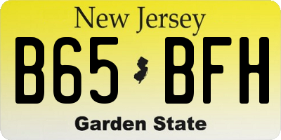 NJ license plate B65BFH