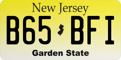 NJ license plate B65BFI