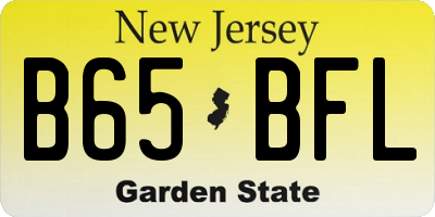 NJ license plate B65BFL