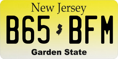 NJ license plate B65BFM