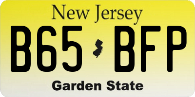 NJ license plate B65BFP