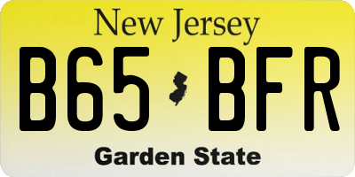 NJ license plate B65BFR