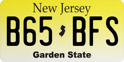 NJ license plate B65BFS