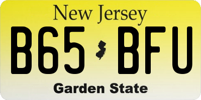 NJ license plate B65BFU