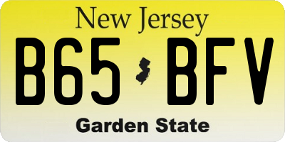 NJ license plate B65BFV