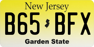 NJ license plate B65BFX