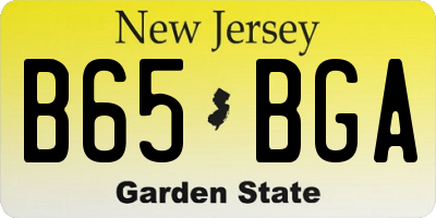 NJ license plate B65BGA