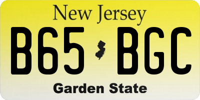 NJ license plate B65BGC