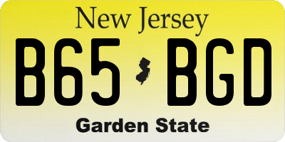 NJ license plate B65BGD