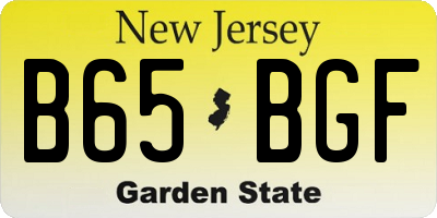NJ license plate B65BGF