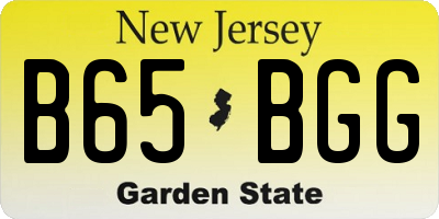 NJ license plate B65BGG