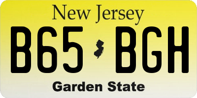 NJ license plate B65BGH