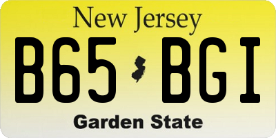 NJ license plate B65BGI