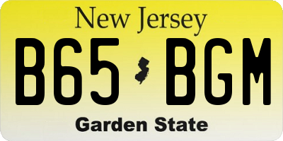 NJ license plate B65BGM