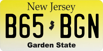 NJ license plate B65BGN