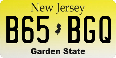 NJ license plate B65BGQ