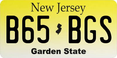 NJ license plate B65BGS