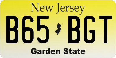 NJ license plate B65BGT