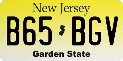 NJ license plate B65BGV