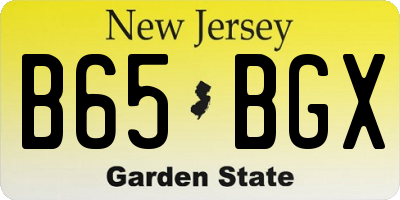 NJ license plate B65BGX