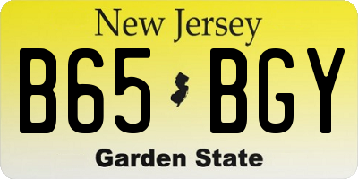NJ license plate B65BGY