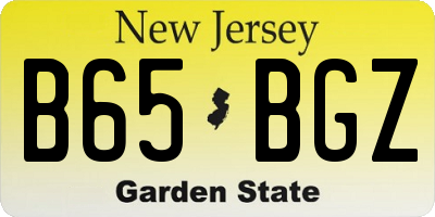 NJ license plate B65BGZ