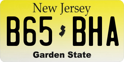 NJ license plate B65BHA