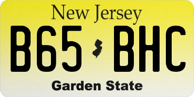 NJ license plate B65BHC