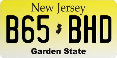 NJ license plate B65BHD