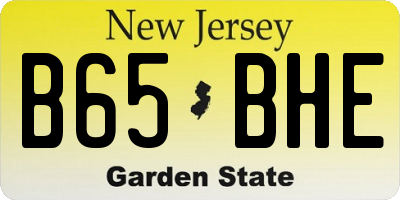 NJ license plate B65BHE