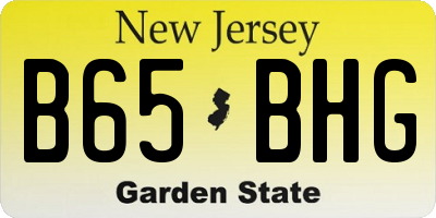 NJ license plate B65BHG