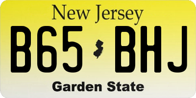 NJ license plate B65BHJ