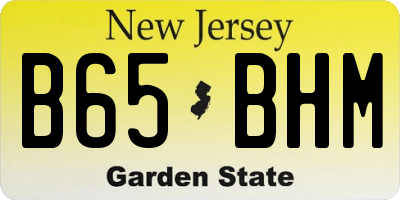 NJ license plate B65BHM