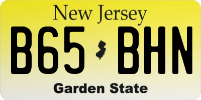 NJ license plate B65BHN