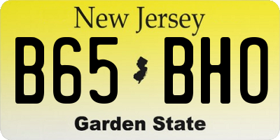 NJ license plate B65BHO