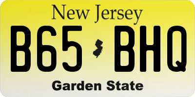 NJ license plate B65BHQ